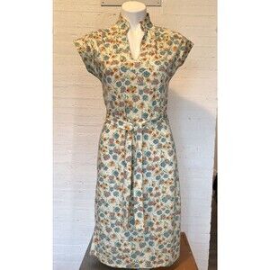 Vintage 1970s Huk-A-Poo Sportswear Floral Cotton-Blend Dress M Boho Cottagecore